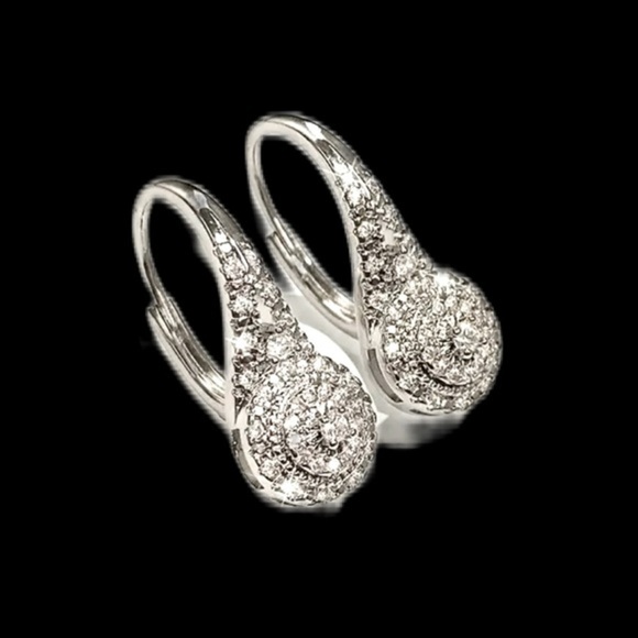 Women’s 925 Sterling Silver Synthetic Zirconia Pendant Earrings - NWT - Picture 1 of 9